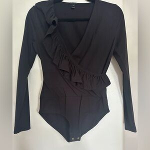 JCREW Black V-neck Bodysuit